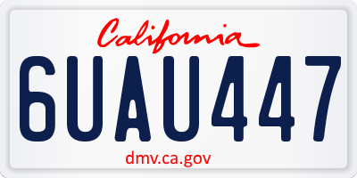 CA license plate 6UAU447
