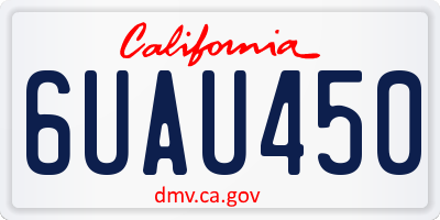 CA license plate 6UAU450