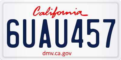CA license plate 6UAU457