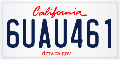 CA license plate 6UAU461