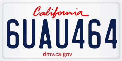 CA license plate 6UAU464