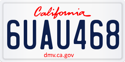 CA license plate 6UAU468