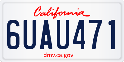 CA license plate 6UAU471