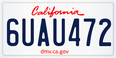 CA license plate 6UAU472