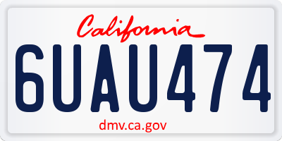 CA license plate 6UAU474