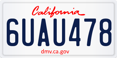 CA license plate 6UAU478