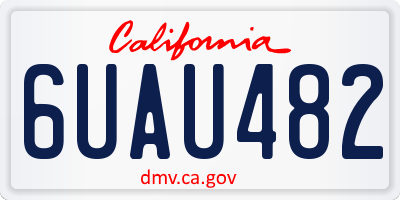 CA license plate 6UAU482