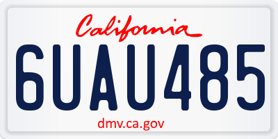 CA license plate 6UAU485