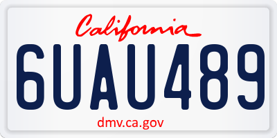 CA license plate 6UAU489
