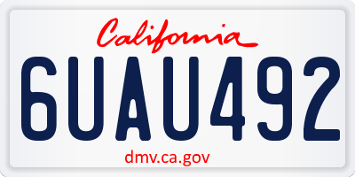 CA license plate 6UAU492