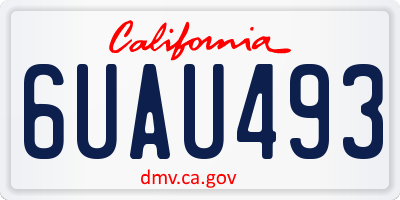 CA license plate 6UAU493
