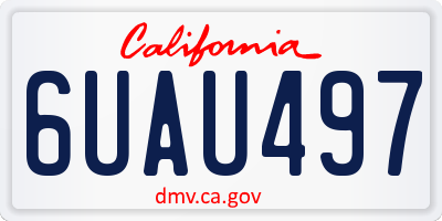 CA license plate 6UAU497