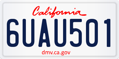 CA license plate 6UAU501
