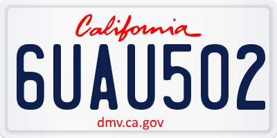 CA license plate 6UAU502