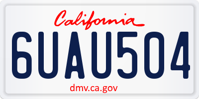 CA license plate 6UAU504
