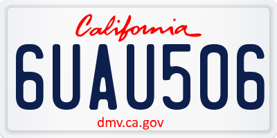 CA license plate 6UAU506