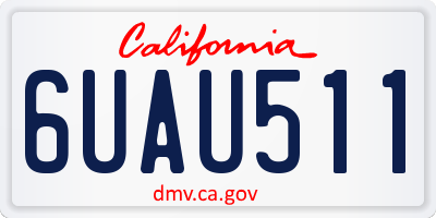 CA license plate 6UAU511