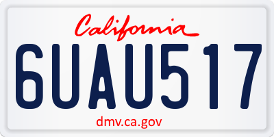 CA license plate 6UAU517