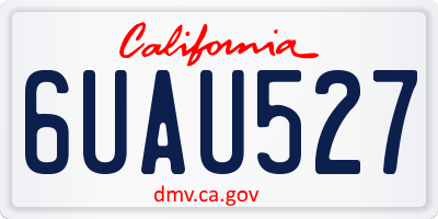 CA license plate 6UAU527
