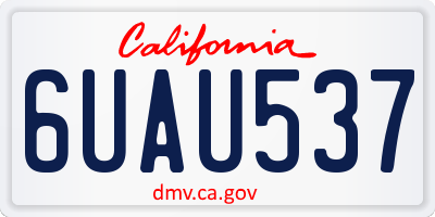 CA license plate 6UAU537