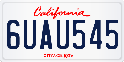 CA license plate 6UAU545
