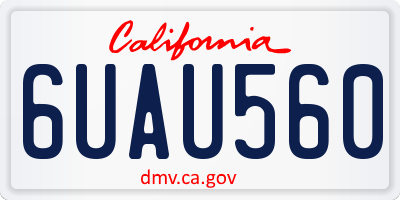 CA license plate 6UAU560