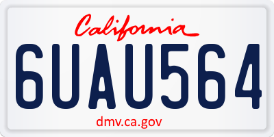 CA license plate 6UAU564