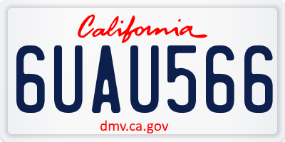 CA license plate 6UAU566