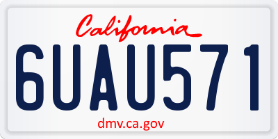 CA license plate 6UAU571