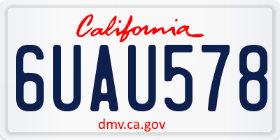 CA license plate 6UAU578