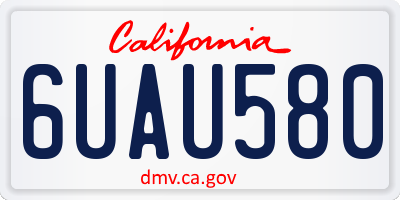 CA license plate 6UAU580