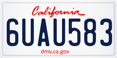 CA license plate 6UAU583