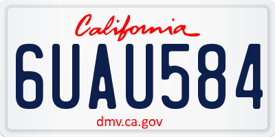 CA license plate 6UAU584