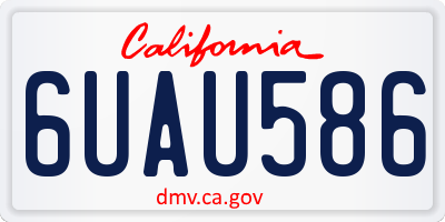 CA license plate 6UAU586