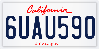 CA license plate 6UAU590