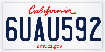 CA license plate 6UAU592