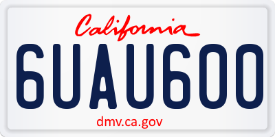 CA license plate 6UAU600