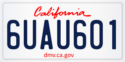 CA license plate 6UAU601