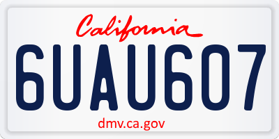 CA license plate 6UAU607