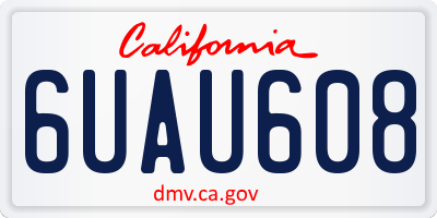 CA license plate 6UAU608