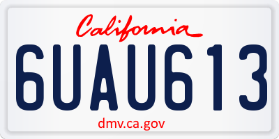CA license plate 6UAU613