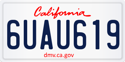 CA license plate 6UAU619