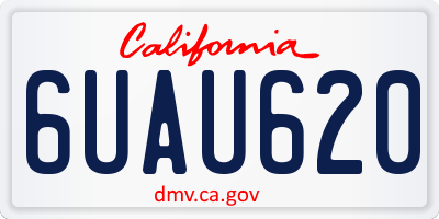 CA license plate 6UAU620