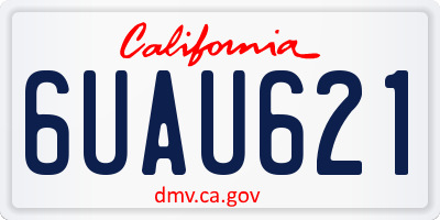 CA license plate 6UAU621