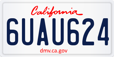 CA license plate 6UAU624