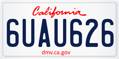 CA license plate 6UAU626