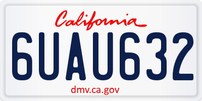 CA license plate 6UAU632