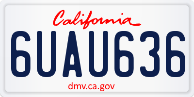 CA license plate 6UAU636