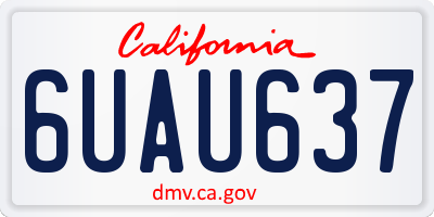 CA license plate 6UAU637