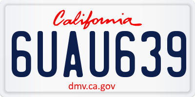CA license plate 6UAU639
